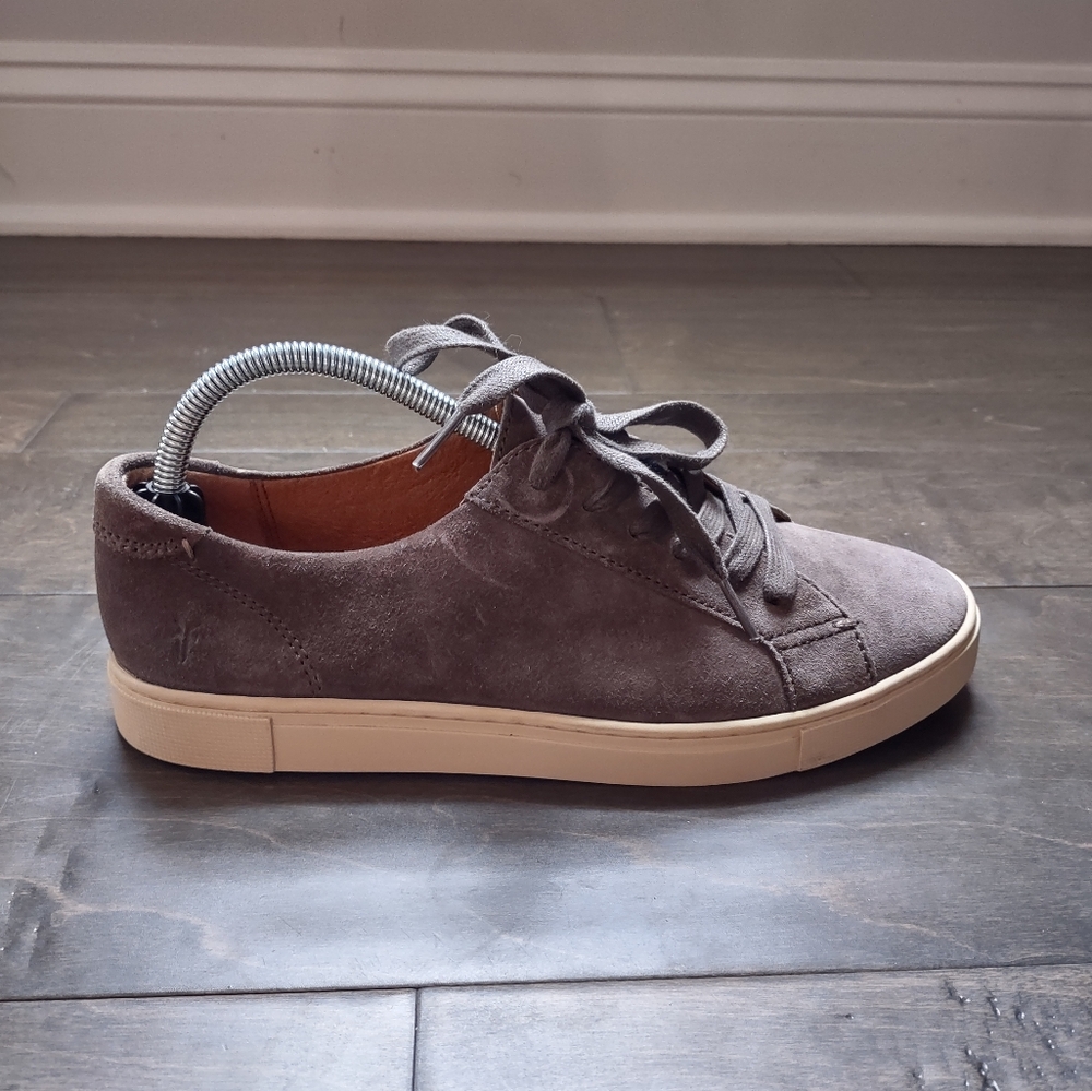Frye Gemma Low Top Suede Leather Sneakers - Picture 12 of 15
